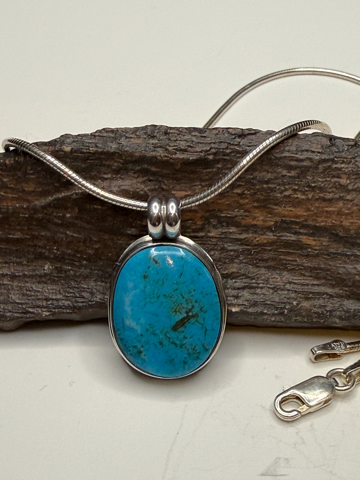Kingman Mine Turquoise Pendant - Pendant - Ponderosa Designs Natural Stone Jewellery