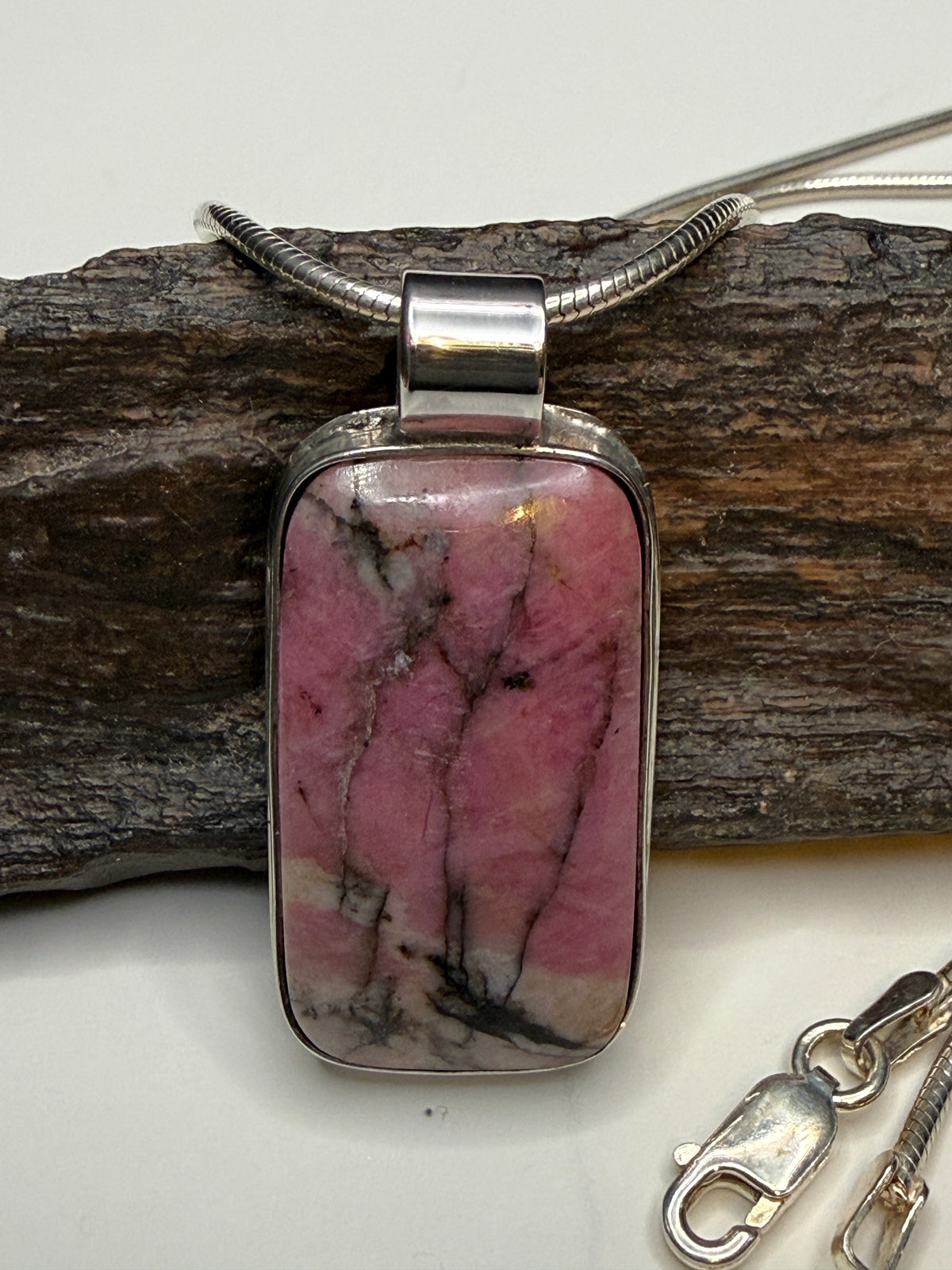 Rhodonite Pendant - Pendant - Ponderosa Designs Natural Stone Jewellery