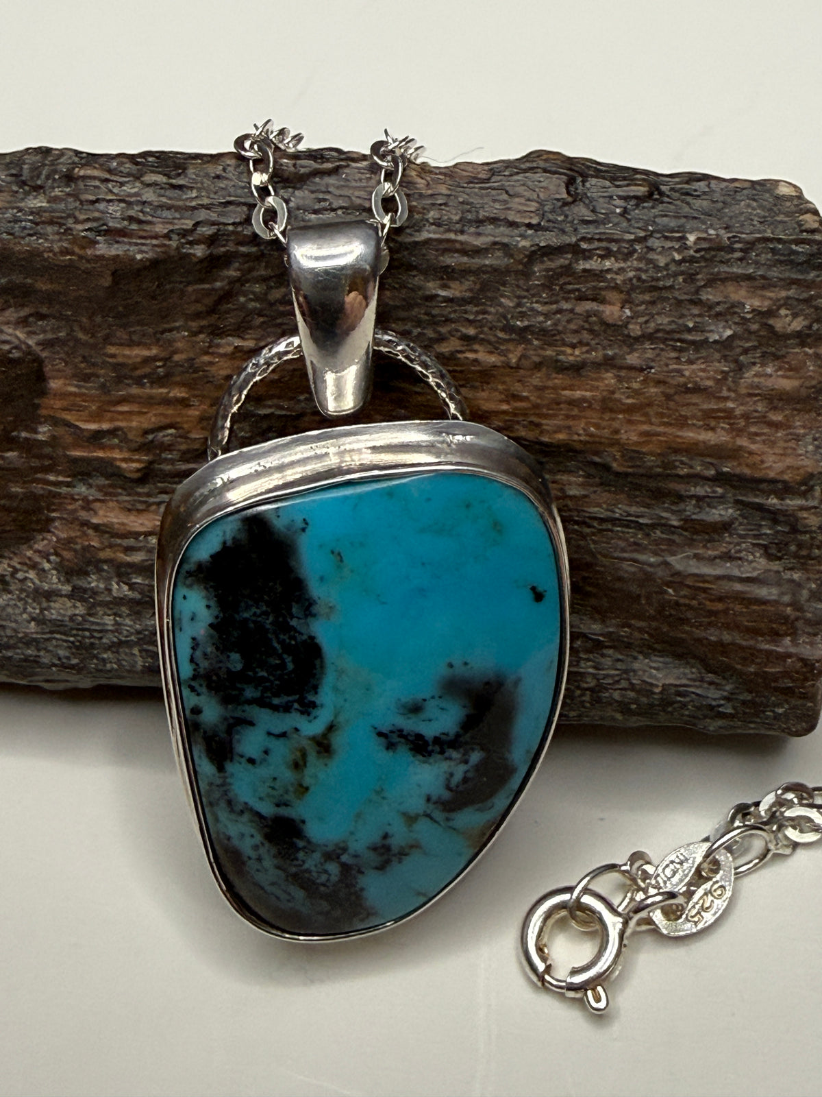Morenci Mine Turquoise Pendant - Pendant - Ponderosa Designs Natural Stone Jewellery