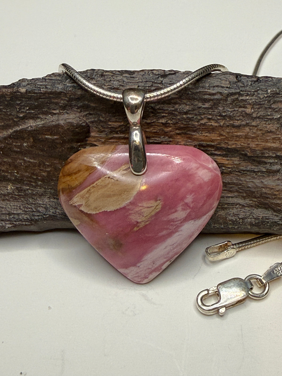 Rhodonite Pendant - Pendant - Ponderosa Designs Natural Stone Jewellery